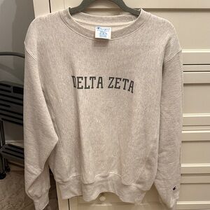 Champion Delta Zeta Men's Crewneck Sweater - Gray